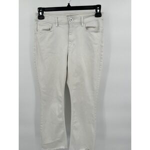 J.Jill Denim Off White Cropped Flare Jeans Frayed‎ Hem Comfort Casual Style